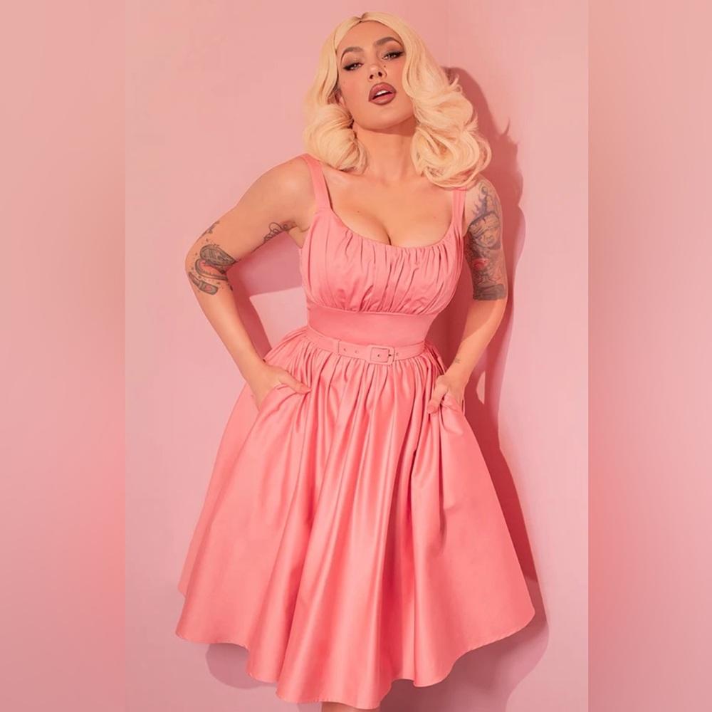 L- INGENUE SWING DRESS IN BLUSH PINK - VIXEN BY MICHELINE PITT. NWOT